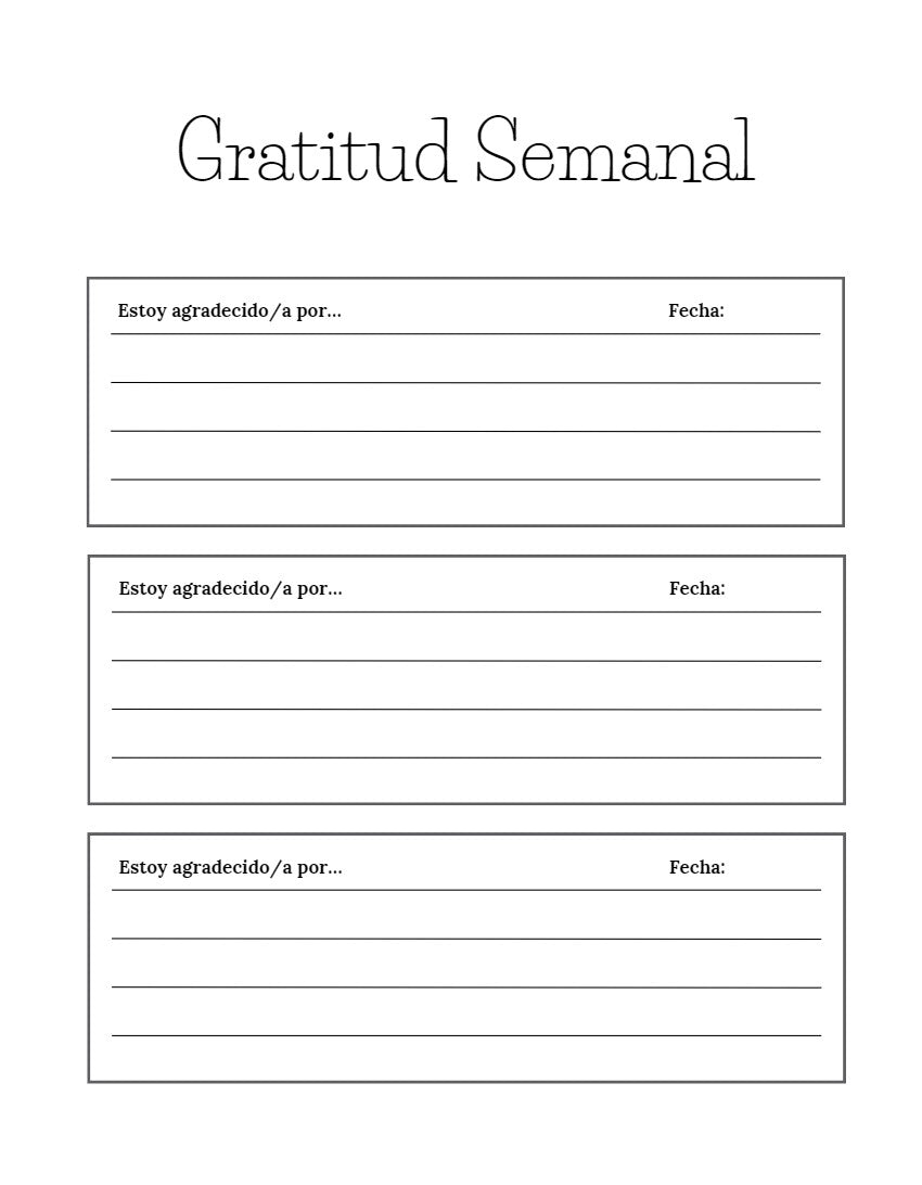 Diario de gratitud PDF - Imprimible - frases y reflexiones